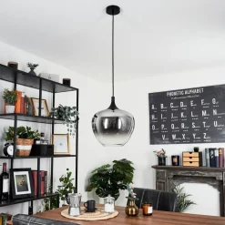 Suspension Azurara Noir, 1 Lumiere