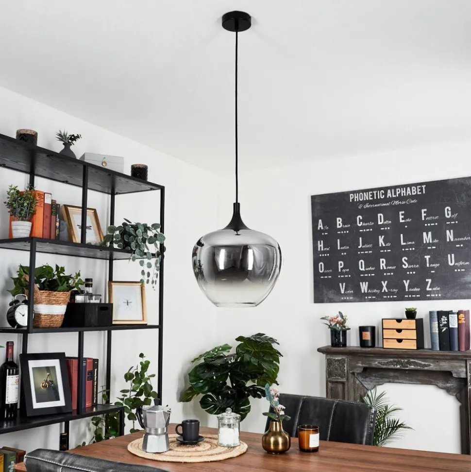 Suspension Azurara Noir, 1 Lumiere