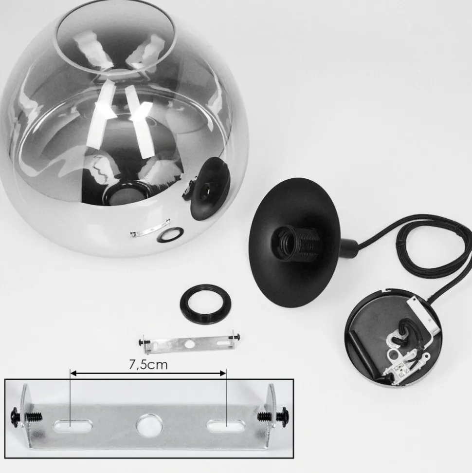 Suspension Azurara Noir, 1 Lumiere