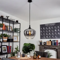 Suspension Azurara Noir, 1 Lumiere