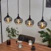 Suspension Azurara Noir, 4 Lumieres