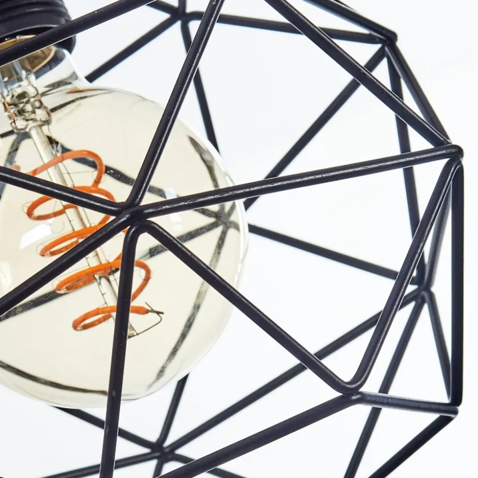 Suspension Bacabal Bois Clair, Noir, 4 Lumieres