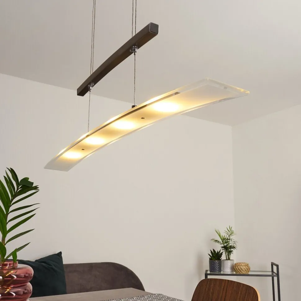 Suspension Balcairn Led Nickel Mat, 4 Lumieres