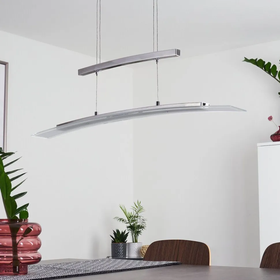 Suspension Balcairn Led Nickel Mat, 4 Lumieres