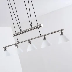 Suspension Bamenda Nickel Mat, 5 Lumieres