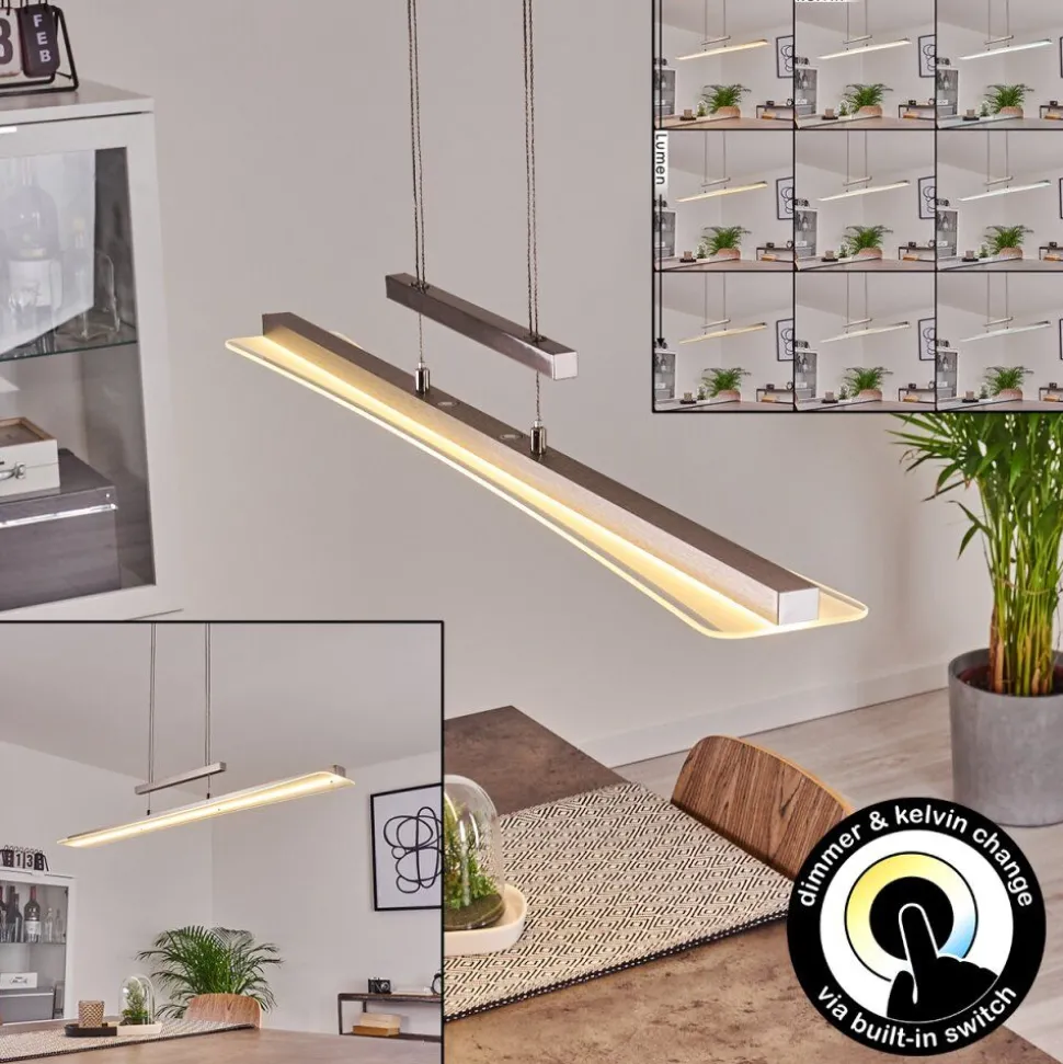Suspension Barrud Led Argente, 1 Lumiere