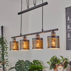 Suspension Bathinda Noir, 4 Lumieres