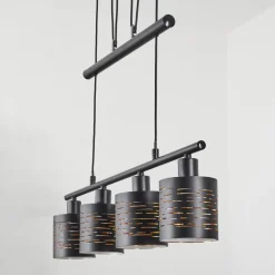 Suspension Bathinda Noir, 4 Lumieres