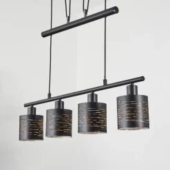 Suspension Bathinda Noir, 4 Lumieres