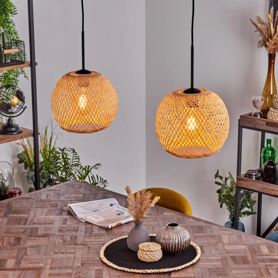 Suspension Bauro Ecru, 2 Lumieres