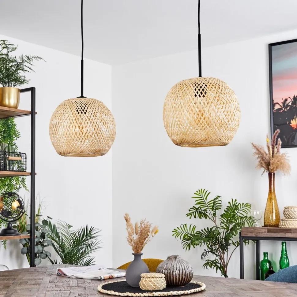 Suspension Bauro Ecru, 2 Lumieres