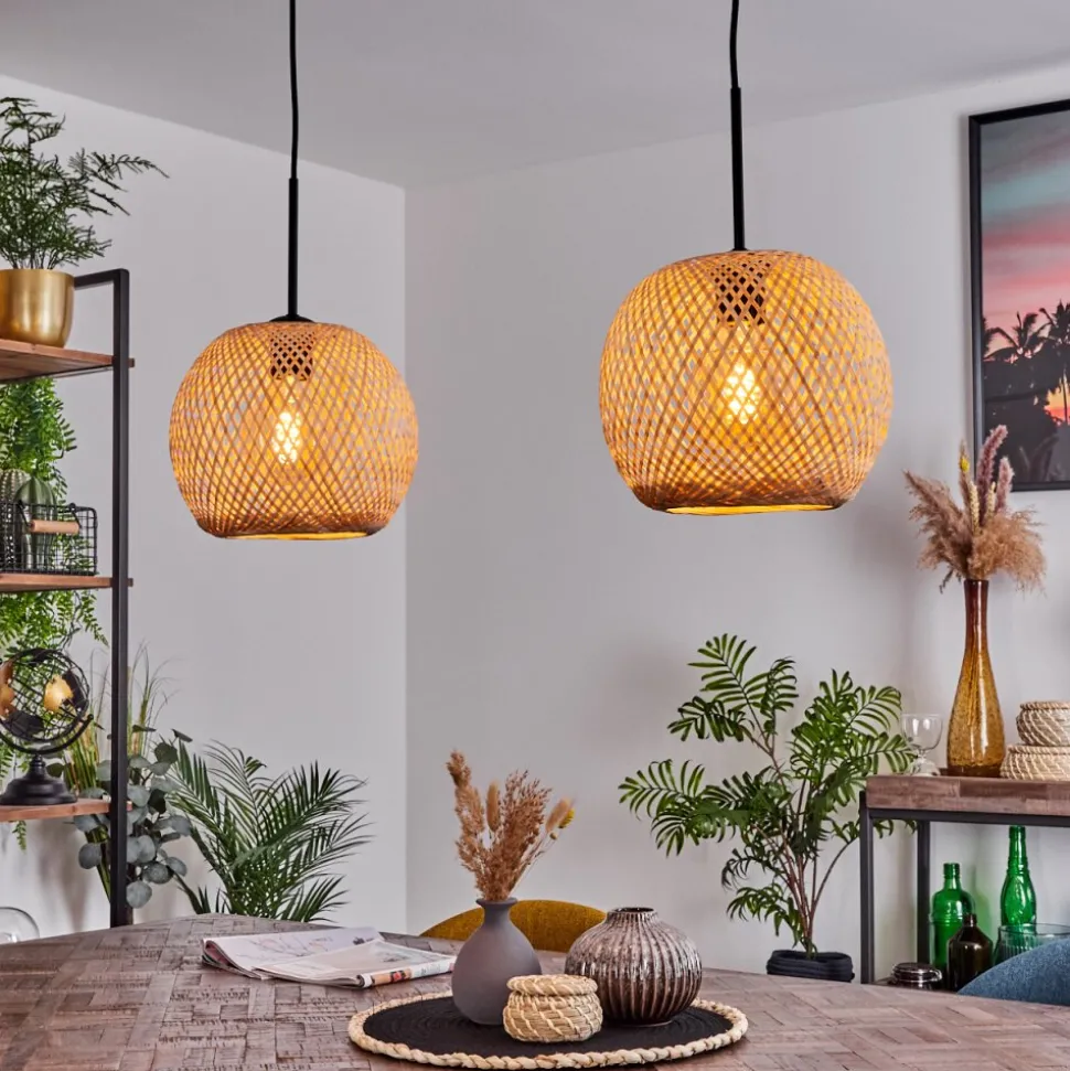 Suspension Bauro Ecru, 2 Lumieres