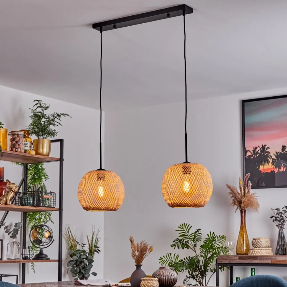 Suspension Bauro Ecru, 2 Lumieres