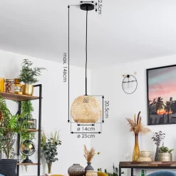 Suspension Bauro Ecru, 1 Lumiere