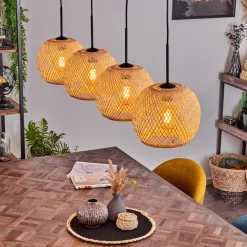 Suspension Bauro Ecru, 4 Lumieres