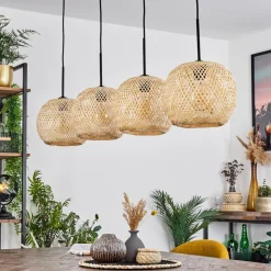 Suspension Bauro Ecru, 4 Lumieres