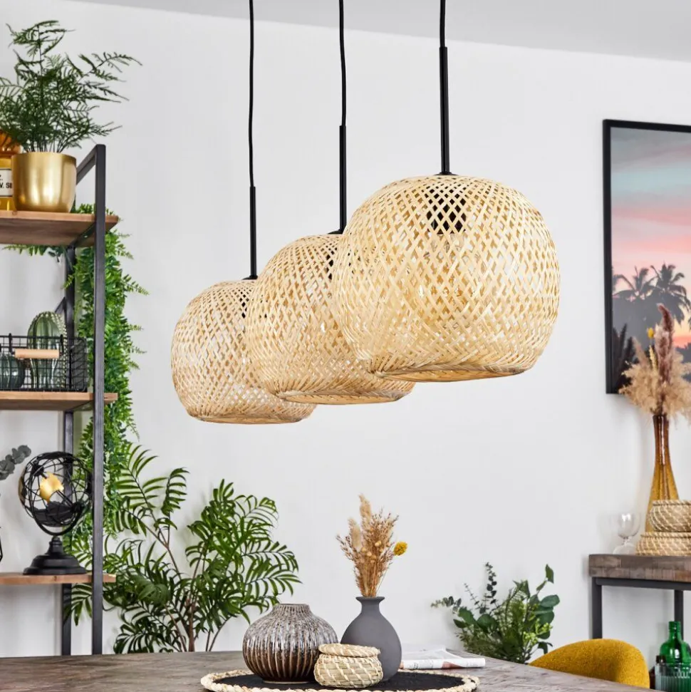 Suspension Bauro Ecru, 3 Lumieres