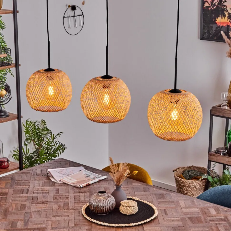 Suspension Bauro Ecru, 3 Lumieres