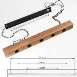 Suspension Berat Brun, Noir, 5 Lumieres