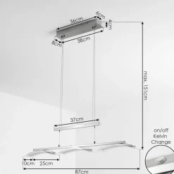 Suspension Bolonda Led Nickel Mat, 3 Lumieres
