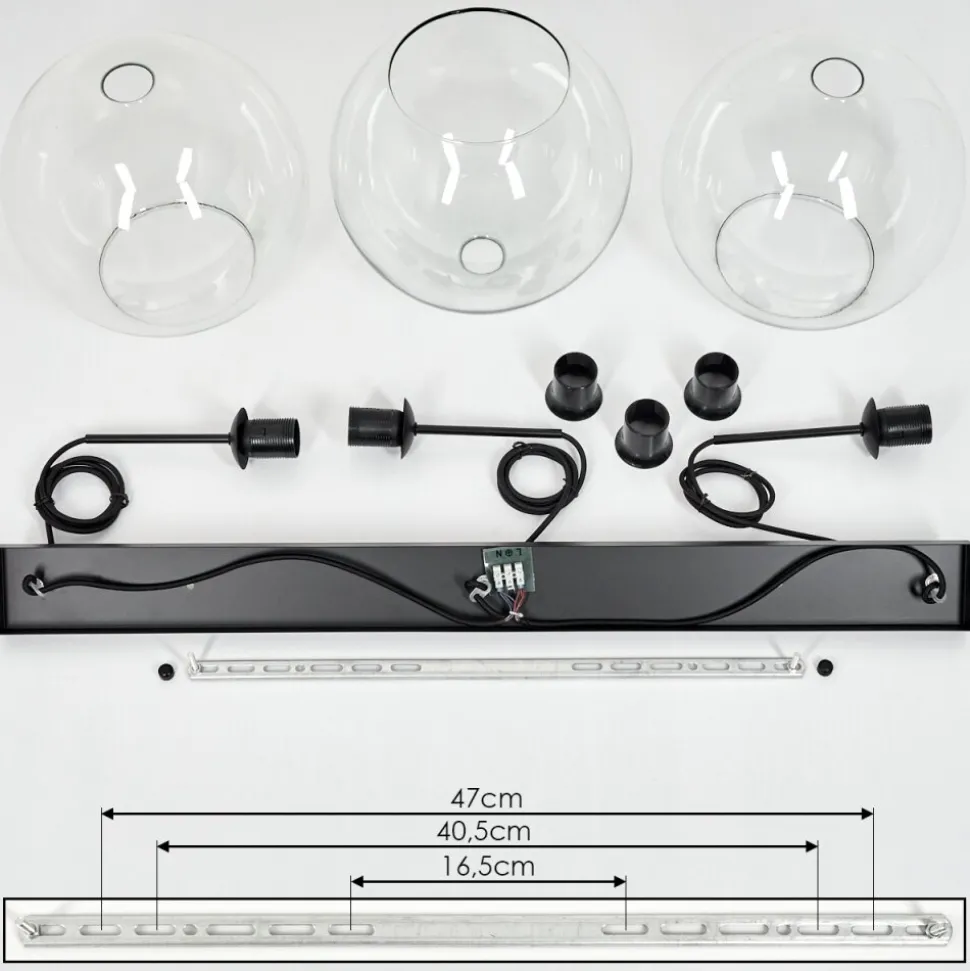Suspension Boules 25 Cm Koyoto Clair, 3 Lumieres