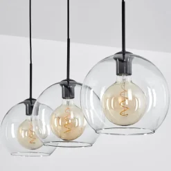 Suspension Boules 25 Cm Koyoto Clair, 3 Lumieres