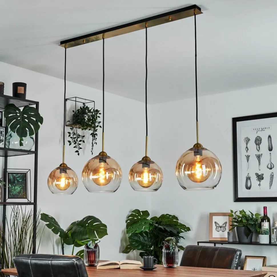 Suspension Calapa Laiton, 4 Lumieres