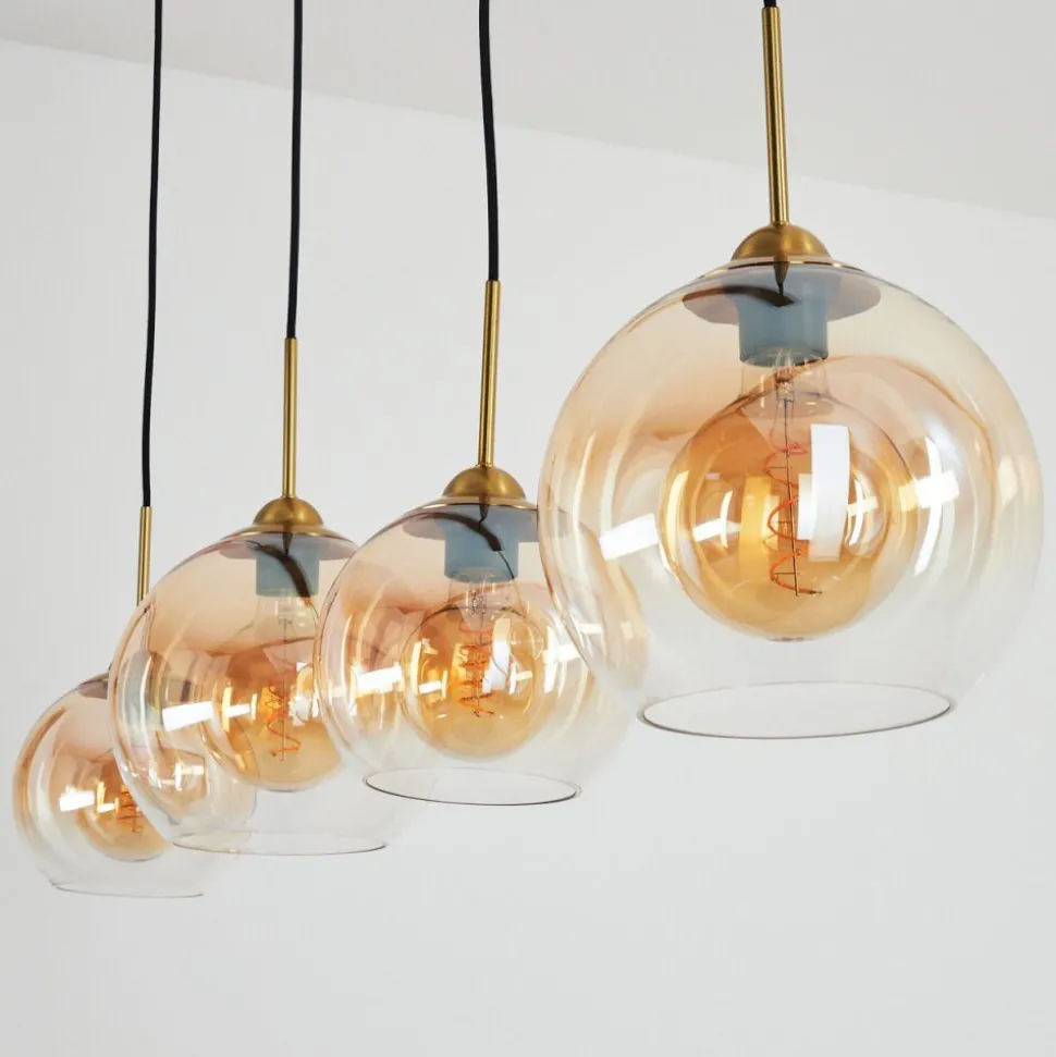 Suspension Calapa Laiton, 4 Lumieres
