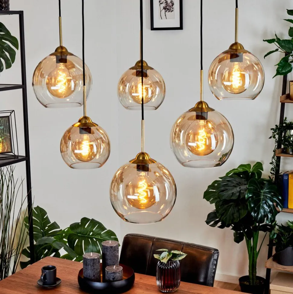 Suspension Calapa Laiton, 6 Lumieres