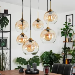 Suspension Calapa Laiton, 6 Lumieres