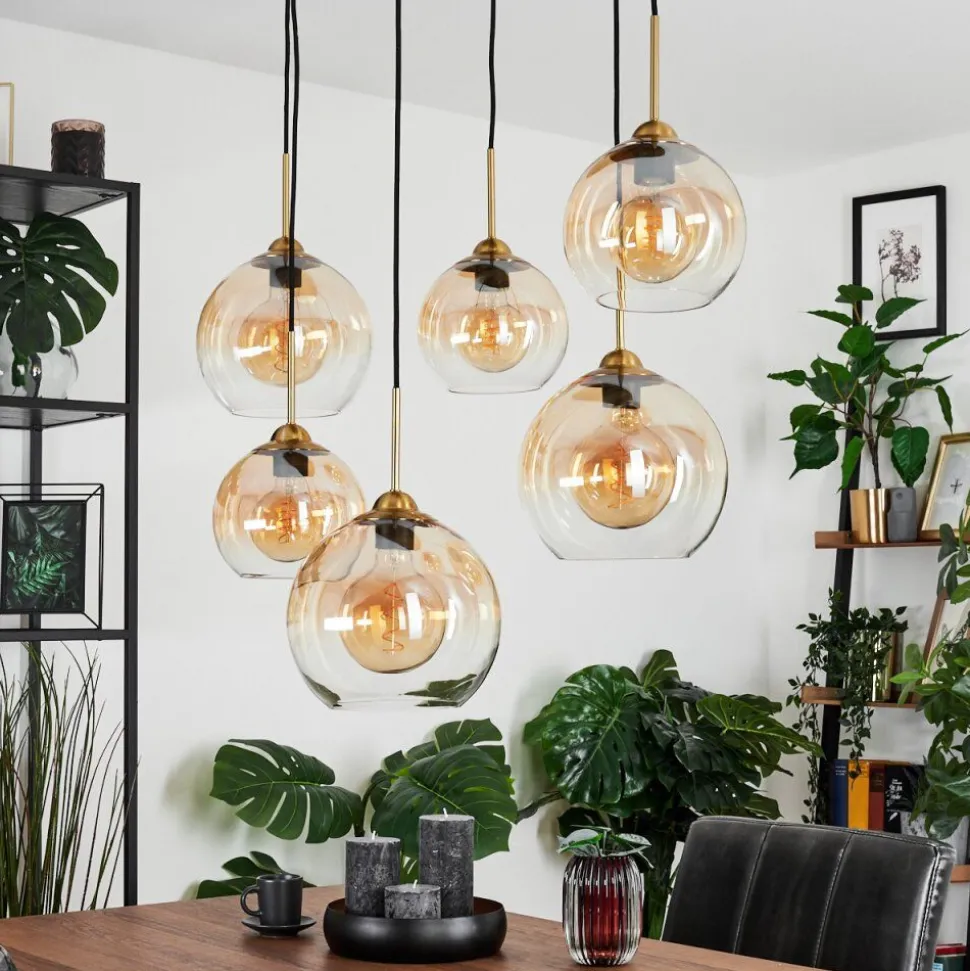 Suspension Calapa Laiton, 6 Lumieres