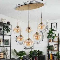 Suspension Calapa Laiton, 6 Lumieres