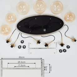 Suspension Calapa Laiton, 6 Lumieres