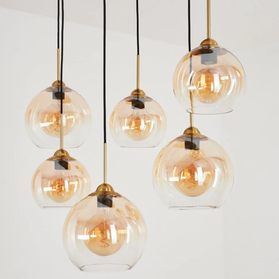Suspension Calapa Laiton, 6 Lumieres