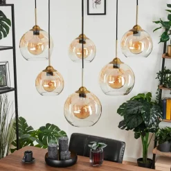 Suspension Calapa Laiton, 6 Lumieres