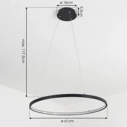 Suspension Calcium Led Anthracite, 1 Lumiere