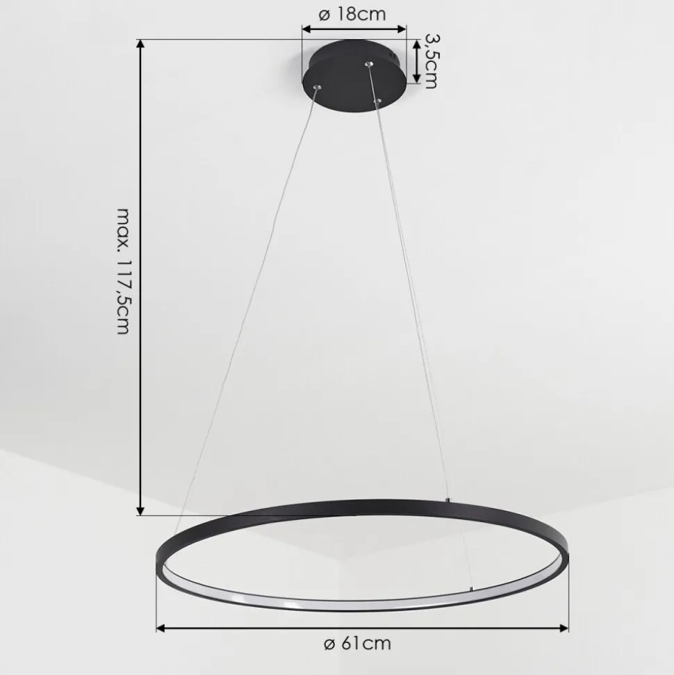 Suspension Calcium Led Anthracite, 1 Lumiere