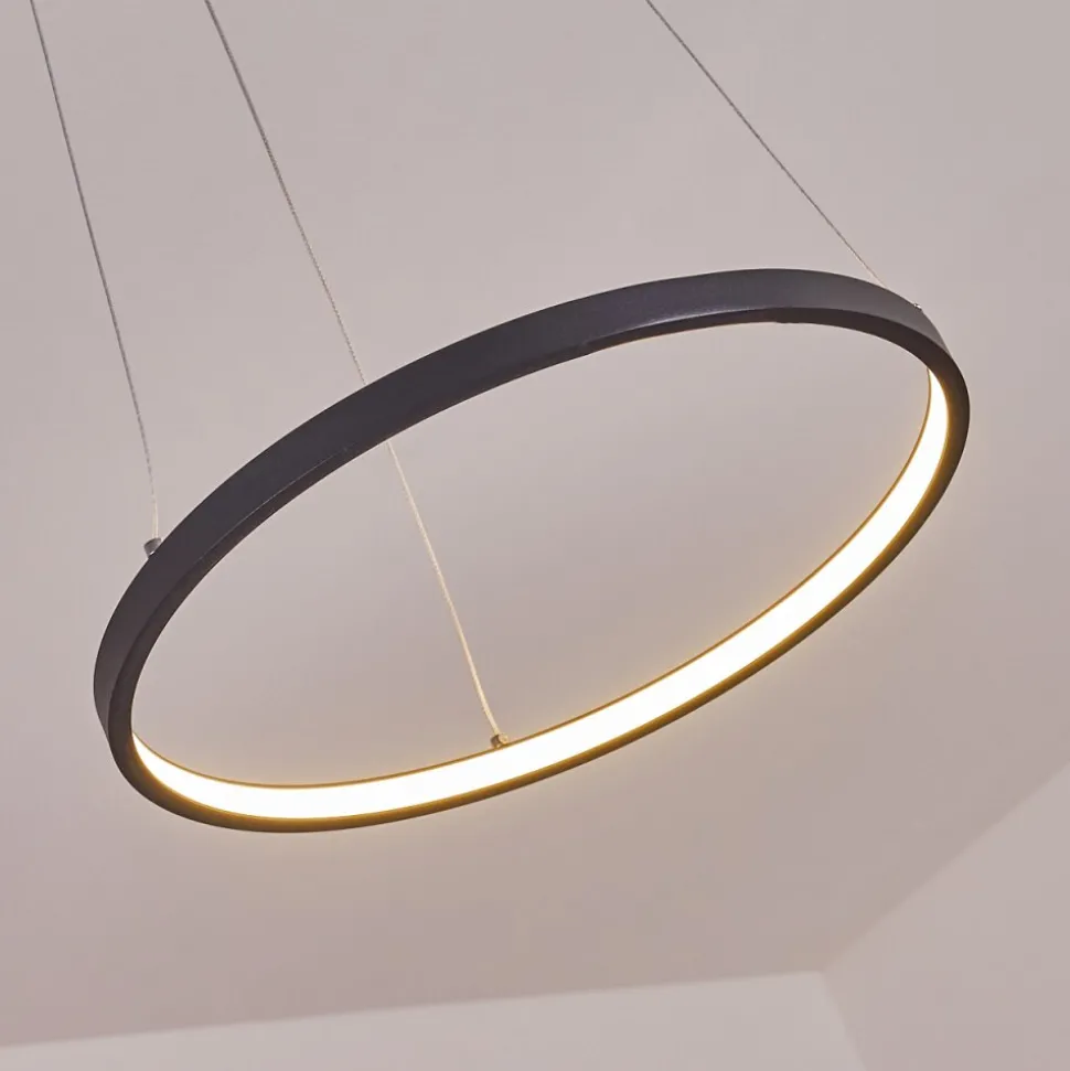 Suspension Calcium Led Noir, 1 Lumiere