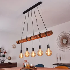 Suspension Canedo Brun, Noir, 5 Lumieres