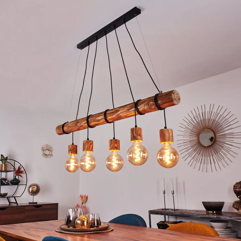 Suspension Canedo Brun, Noir, 5 Lumieres