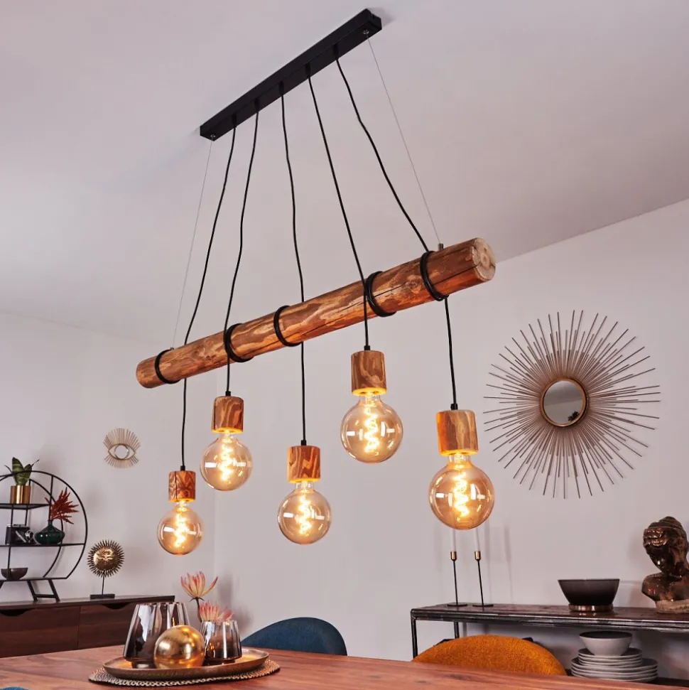 Suspension Canedo Brun, Noir, 5 Lumieres