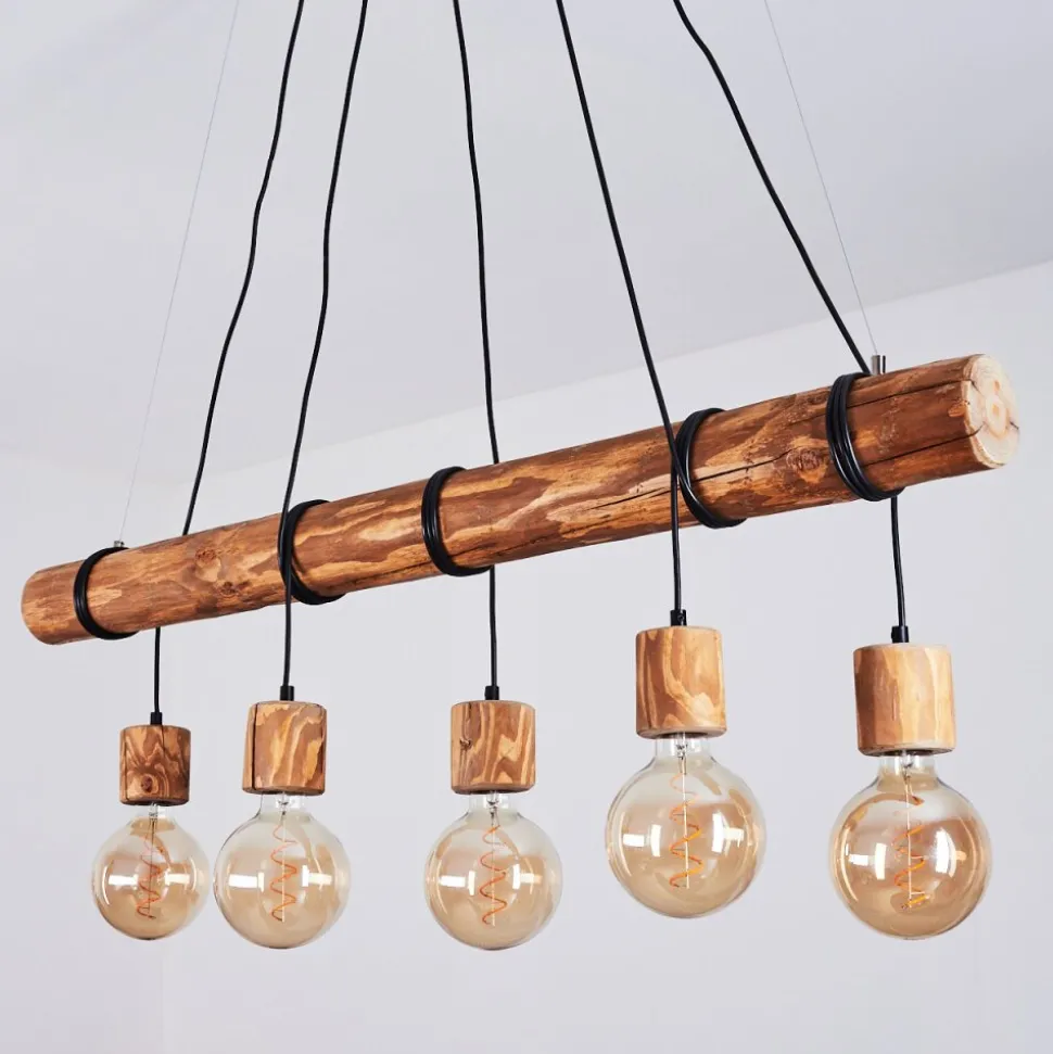 Suspension Canedo Brun, Noir, 5 Lumieres