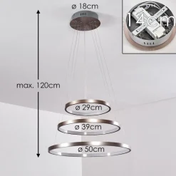 Suspension Canisteo Led Nickel Mat, 3 Lumieres