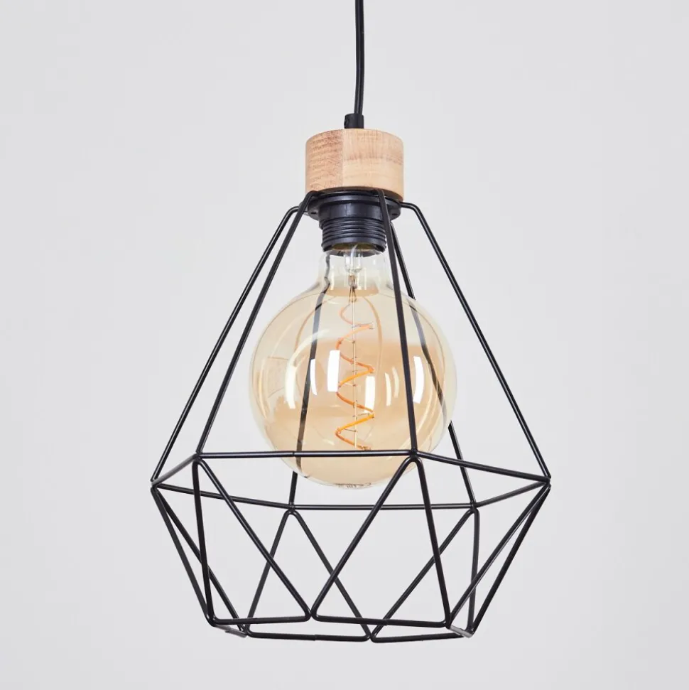 Suspension Carobal Ecru, Noir, 1 Lumiere