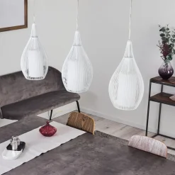 Suspension Chipoc Blanc, 3 Lumieres