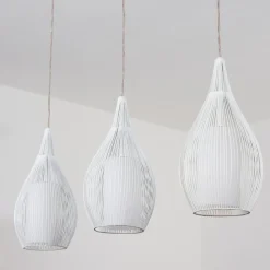 Suspension Chipoc Blanc, 3 Lumieres