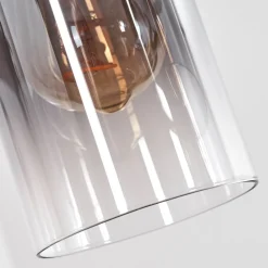 Suspension Classon Couleur Bois, Noir, 4 Lumieres