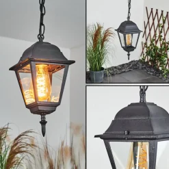 Suspension Exterieur Naofe Noir, 1 Lumiere