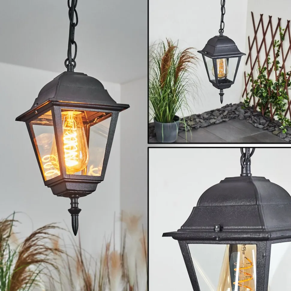 Suspension Exterieur Naofe Noir, 1 Lumiere