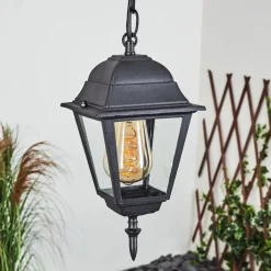 Suspension Exterieur Naofe Noir, 1 Lumiere